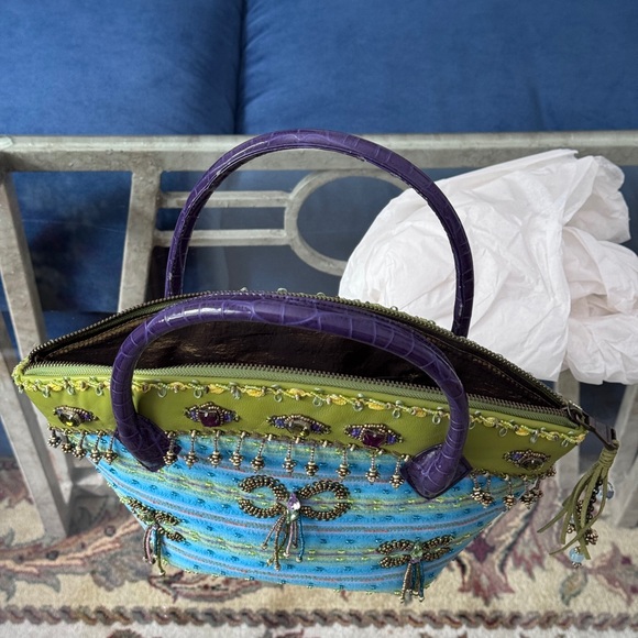 Mary Frances Vintage Vibrant Hand Sewn Beaded Silk Hand Bag/Purse. - Picture 11 of 11